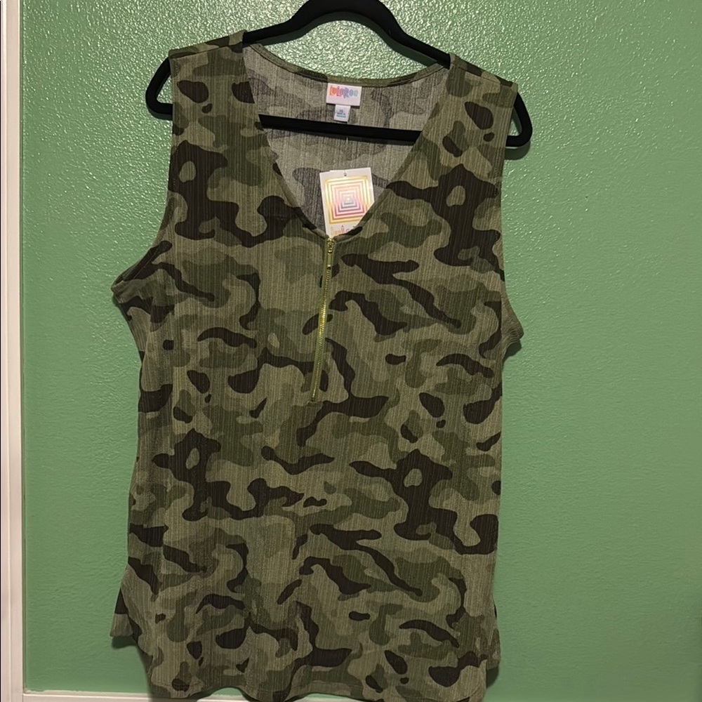 Camo Green Sleeveless Top